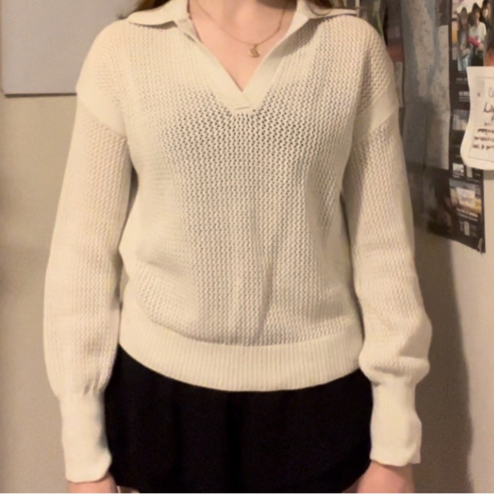 White knit sweater- XS